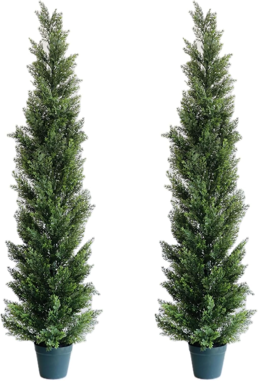 8FT Artificial Cedar Trees (2 Pack) – UV Resistant Outdoor Faux Evergreen Trees