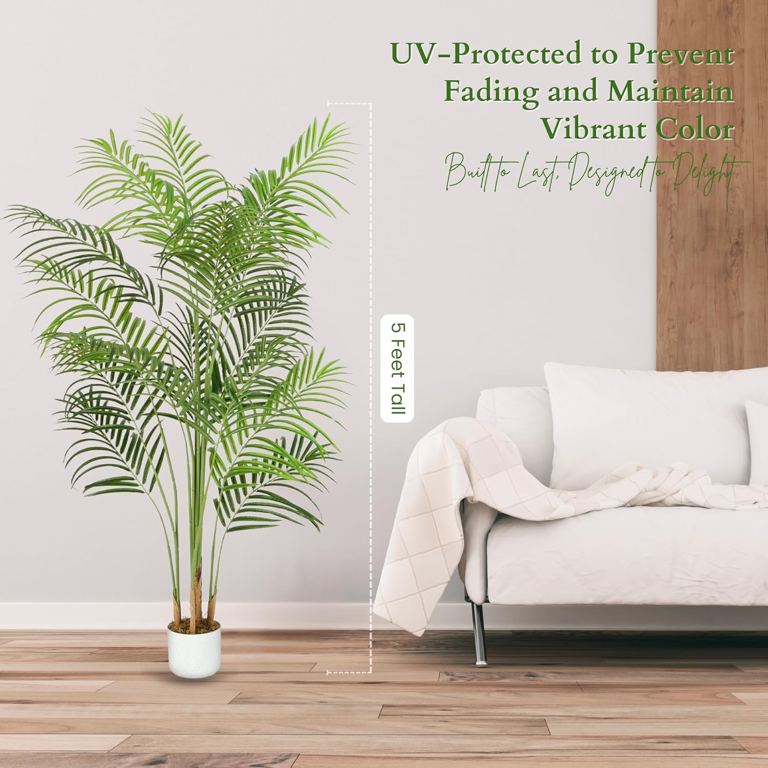 5FT Artificial Palm Tree – Realistic Faux Palm Plant for Indoor & Outdoor Decor