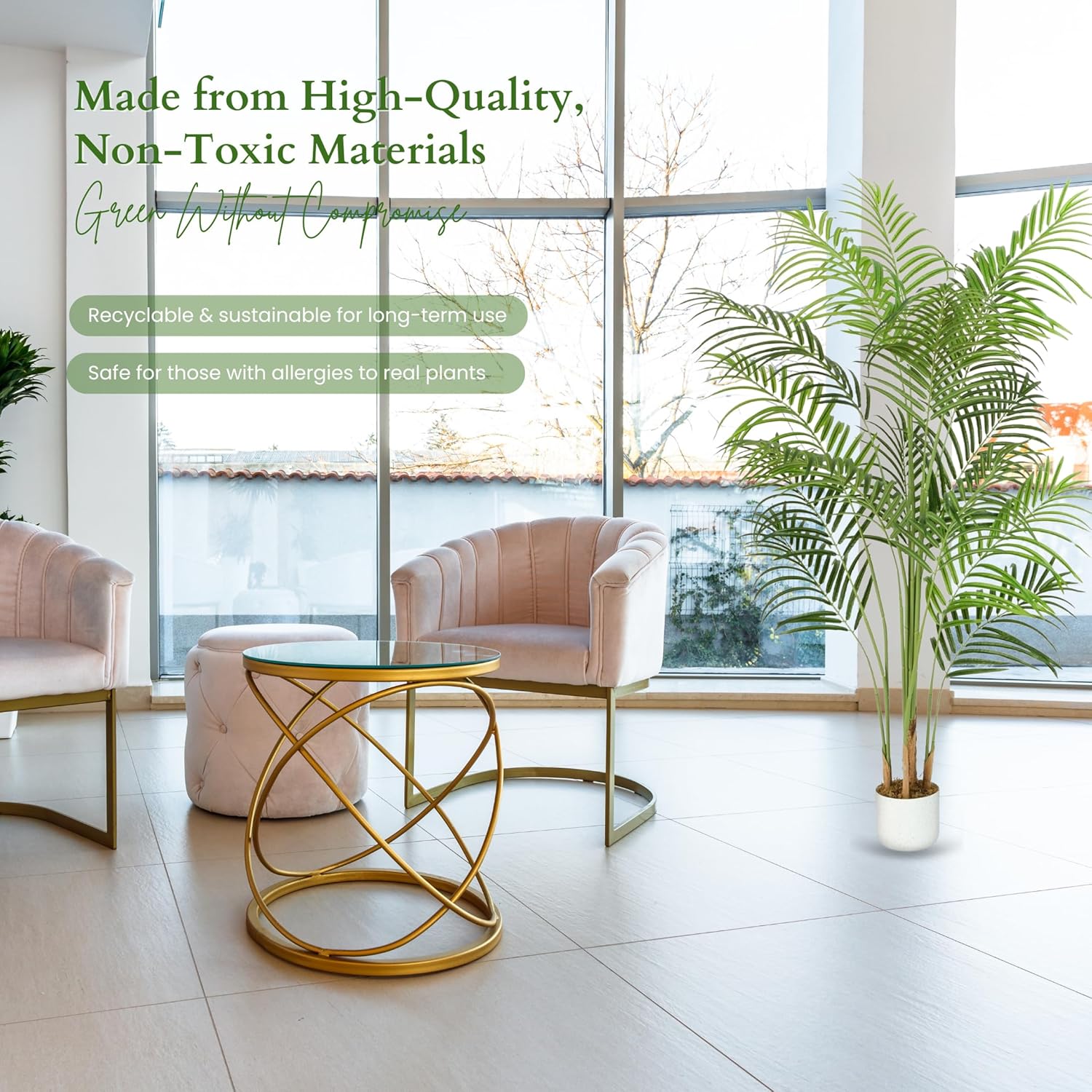 5FT Artificial Palm Tree – Realistic Faux Palm Plant for Indoor & Outdoor Decor