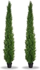 8 Feet Pre-Potted Evergreen Outdoor Artificial Cedar Tree